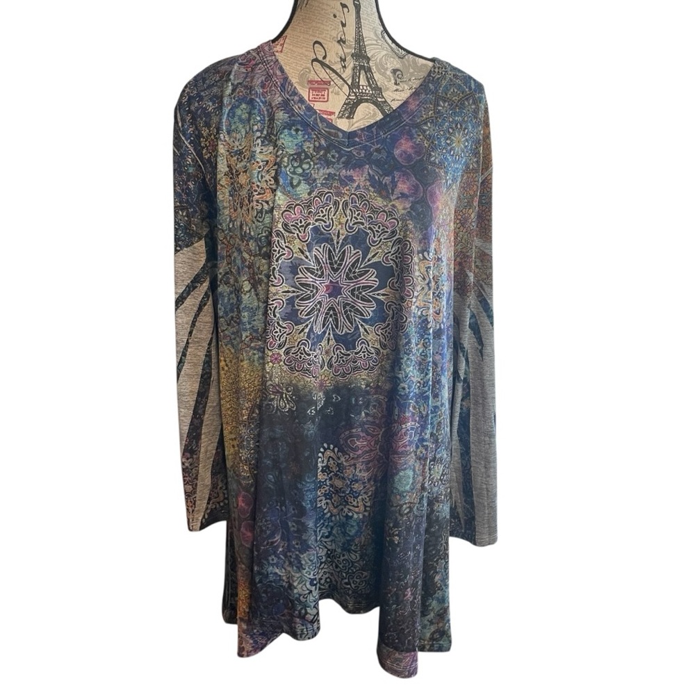 Colorful Floral Women's Tunic Top
